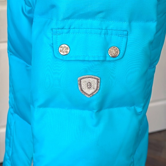 EDDIE BAUER Goose Down Turquoise Quilted  Puffer Ski Jacket w/Removable Insert-M - Picture 6 of 16